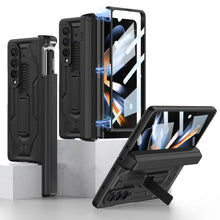 Load image into Gallery viewer, Magnetic Galaxy Z Fold4 5G Cover Folding Armor Case With Film &amp; Slide Pen Slot and Kickstand
