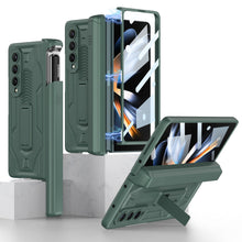 Load image into Gallery viewer, Magnetic Galaxy Z Fold4 5G Cover Folding Armor Case With Film &amp; Slide Pen Slot and Kickstand
