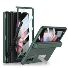 Load image into Gallery viewer, NEWEST Magnetic Folding Full Wrap Protective Pen Case With Back Screen Glass Hinge Holder Phone Cover For Samsung Galaxy Z Fold 3 5G Samsung Galaxy Z Fold 3 Case
