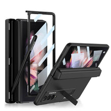 Load image into Gallery viewer, NEWEST Magnetic Folding Full Wrap Protective Pen Case With Back Screen Glass Hinge Holder Phone Cover For Samsung Galaxy Z Fold 3 5G Samsung Galaxy Z Fold 3 Case
