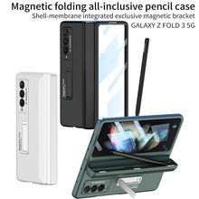 Load image into Gallery viewer, NEWEST Magnetic Folding Full Wrap Protective Pen Case With Back Screen Glass Hinge Holder Phone Cover For Samsung Galaxy Z Fold 3 5G Samsung Galaxy Z Fold 3 Case
