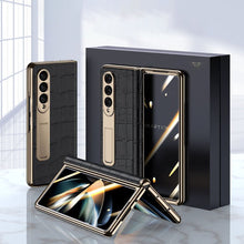 Load image into Gallery viewer, Handmade Leather Crocodile Pattern Phone Case With Back Screen Protector For Samsung Galaxy Z Fold4 5G

