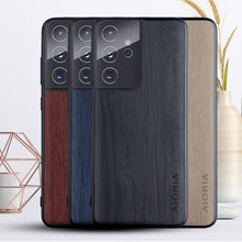 Load image into Gallery viewer, 2021 Luxury Wood Grain Phone Case For Samsung S21 Ultra Plus S20 Note 20 A72 5G
