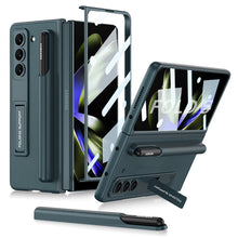 Load image into Gallery viewer, Invisible Bracket S Pen Slot Leather Protective Phone Case With Back Screen Protector For Samsung Galaxy Z Fold 5/4/3 5G - mycasety2023 Mycasety
