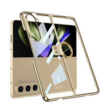 Load image into Gallery viewer, Transparent Electroplating Ring Holder Protective Phone Case For Samsung Galaxy Z Fold 5/4/3 5G - mycasety2023 Mycasety
