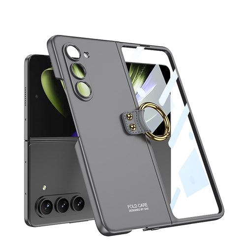 Ultra-thin All-inclusive Ring Holder Protective Cover With Back Screen Protector For Samsung Galaxy Z Fold 5/4/3 5G - mycasety2023 Mycasety